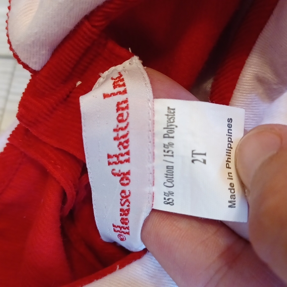 Vintage House of Hatten Inc./Red corduroy Christmas dress/Santa,Sleigh, and deer - Picture 3 of 6